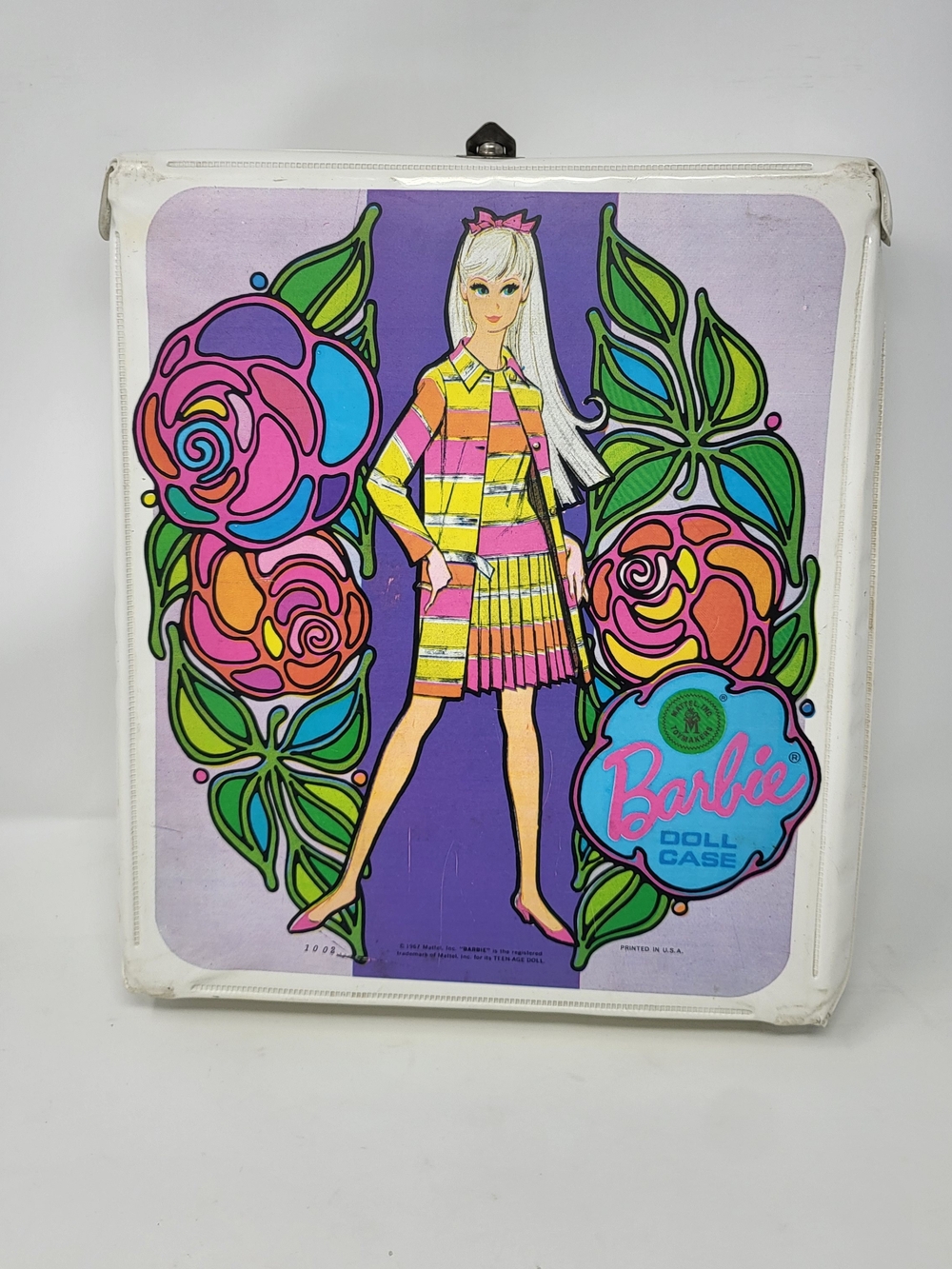 Barbie Purple Floral Doll Case - Vintage Style